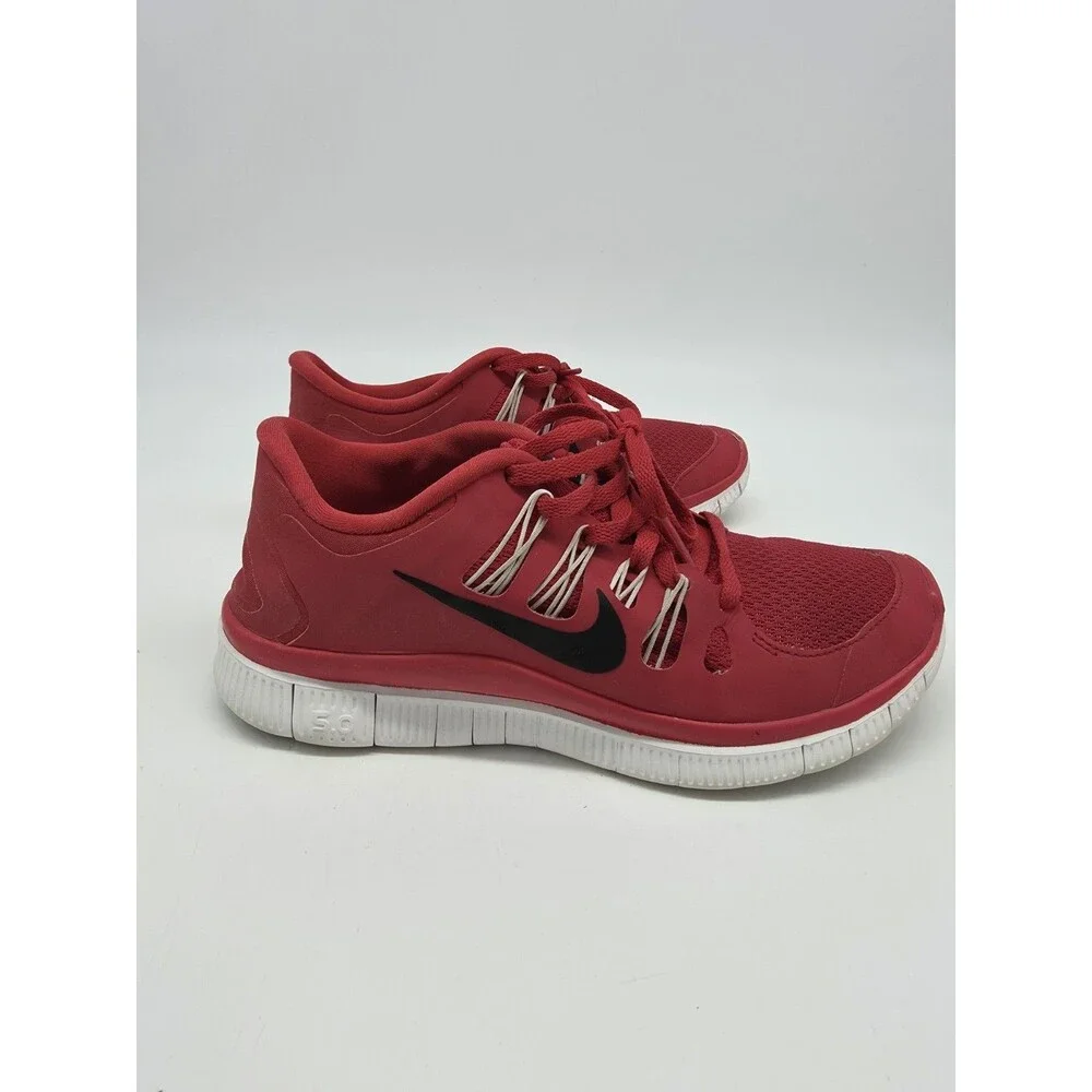 Nike Free 5.0+ Running Shoes Red Black White Women's Size 6 580591-600